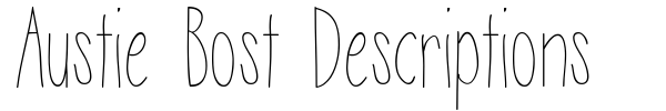 Austie Bost Descriptions font preview